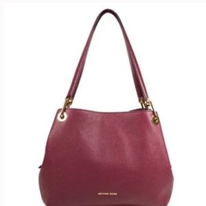 Michael Kors Raven Large Shoulder Tote Color: Wine